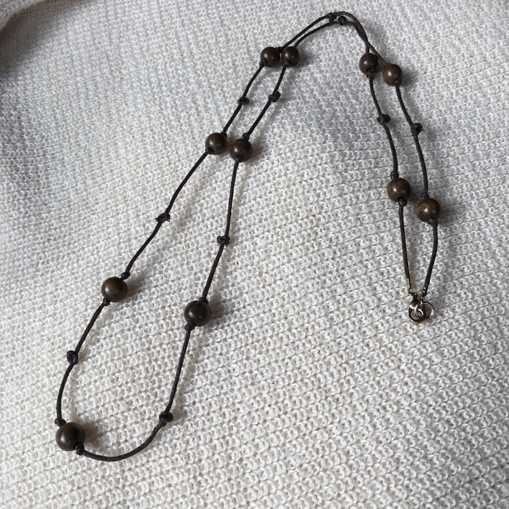 Wood bead necklace